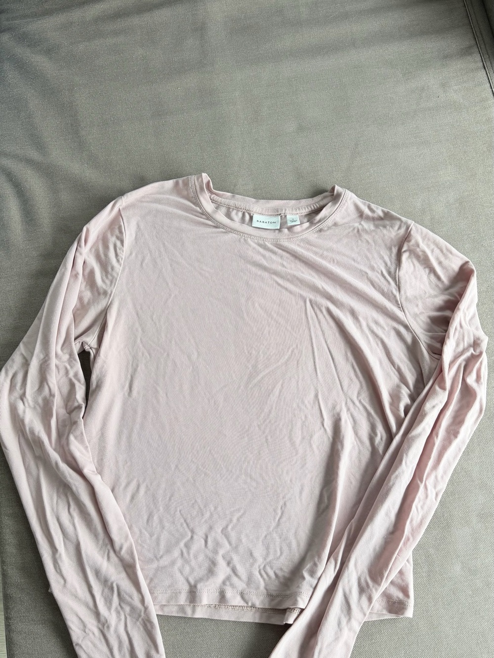 Babaton Soft Pink Long Sleeve Crewneck Top as is - Picture 2 of 5